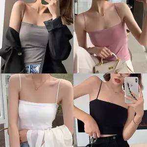 심리스브라탑 캡내장 끈나시 탱크탑 이너 기본나시 크롭나시