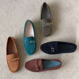 [옷자락]여자 데일리 캐주얼 스웨이드 플랫슈즈_P419404572