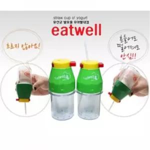 [모두모아]eatwell 유산균발효 유아빨대컵 요구르트케이스 80ml 유산균발효유
