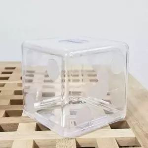 투명 주사위 사각 저금통 동전 보관함 인테리어 소품 금고 어린이