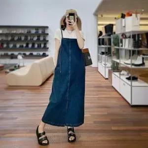 [하프클럽/셀러허브_여성트랜드패션]데님 멜빵 오버핏 원피스