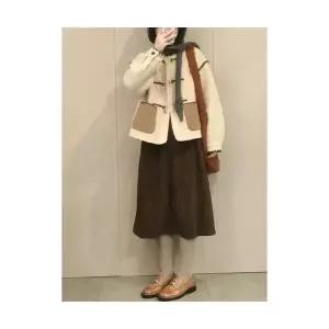 여성 데일룩 코트 모피 코스타토피아 겨울 키높이 핸드메이드 자수 스웨이드 DAOL4