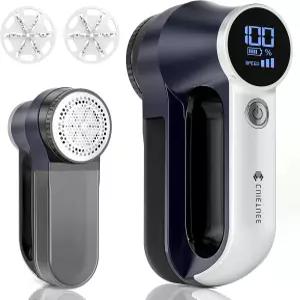 충전식 패브릭 면도기 3단 전기 보푸라기 제거기 6개의 칼날 높이로 퍼즈 및 충전재 제거 LED 디스플레이