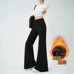 팬츠 블랙 여친 캐주얼 와이드 데일룩 나팔핏 플레어 DAOL4