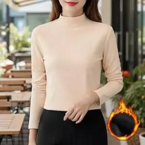 [RIZPICK]면스판 반폴라 긴팔티 터틀넥 겨울 여자 맨투맨 목티