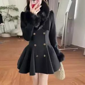 여친 모직 가을 겨울천금감 데일룩 입은 위에 긴팔 코트 를 DAOL4