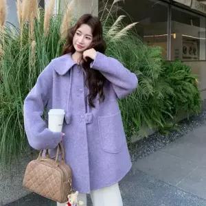 여친 울 모직 저지 데일룩 코트 슬림핏 겨 DAOL4