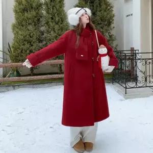여자 모직 빈티지 동계 데일룩 코트 소뿔 워머 기모 DAOL4