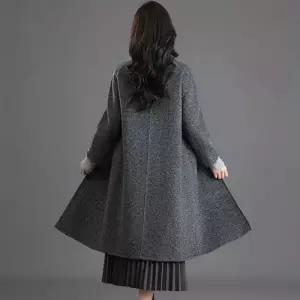 여성용 롱 모직 울 데일룩 코트 더블 가을겨울 캐시미어 DAOL4