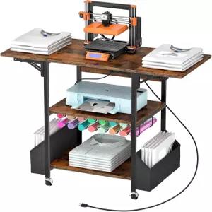 충전소가 있는 CHOEZON 접이식 열 프레스 테이블 비닐 롤 홀더 및 보관 포켓이 이동식 전달 스탠드 DIY