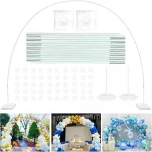 TEKXYZ 풍선 아치 스탠드 키트 폭 10피트 높이 7.5피트 조절 가능한 프레임 파티 장식에 이상적이며 풍선은