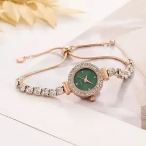 슬라이드 클로에 여자선물 여성메탈 여성 여자 그린 심플한손목 패션 메탈