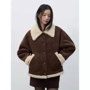 브랜드정품 제너럴아이디어 GENERALIDEA 시어링 카라 무스탕 코트 [BROWN] WBE4L10525 132418