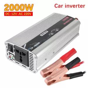 차량용인버터 2000W 휴대용 차량 탑재 가정용 AC 변환기 DC 110V~220V 금속 차량용 인버터 소켓 USB