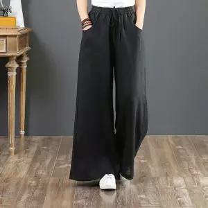 [모두쇼핑]와이드핏 밴딩바지 린넨팬츠 통바지 시원한 쿨팬츠 편한바지 여자편한바지 여성면팬츠 여성면바