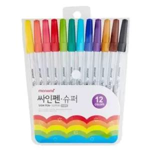 [문구] 3000 뉴슈퍼 싸인펜 12색 줄무늬 12세트