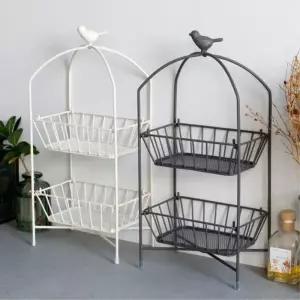 [마이모노샵][마이모노샵] 욕실 베란다 거실 소품 정리 수납 2단 철제 바구니선반 (17307870)