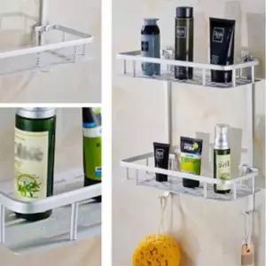 [생활] 욕실 용품 정리대 벽 선반 인테리어 2단 수납 거치대