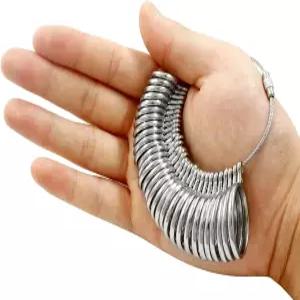 라이트엑스페 링 사이즈 측정 도구 31개 아연 합금 핑거 미국 0-15 하프 포함