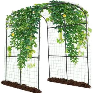 야외 등반 식물을 위한 선리시 가든 아치 트렐리스 71인치 x 47인치 83인치 금속 코어 톨 아치웨이 터널