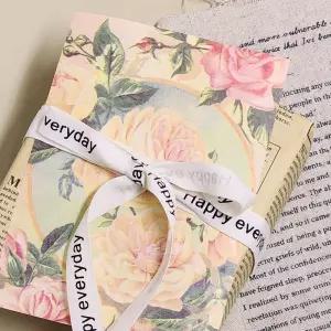 코튼 리본 해피 에브리데이레터링 포장 리본끈 장식