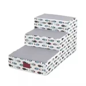 [반려] 강아지 펫스탭 3단 피쉬그레이 1P 논슬립 애견 계단