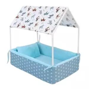 [반려] 강아지 타프 하우스 스카이블루 1P 애견 방석 숨숨집