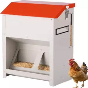 무두오반 닭 모이통 벽걸이 - 가금류와 오리를 위한 유출 공급기 없음 굴 껍질과 그릿을 사료 디스펜서