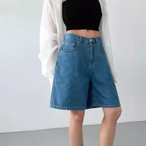 [다잇템]여자 코튼 버뮤다데님 넓은 썸머 청반바지 (36383626A)