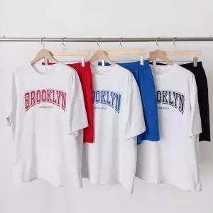 [다잇템]여성 트랙수트 콘트라스트 세트 박시핏 반바지 (36384870A)