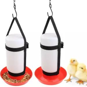 치킨 급수기 하네스 병아리 브루더 코프 케이지에 병이나 베이스가 포함되지 않은 1쌍 걸이 스트랩
