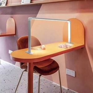 밝기 조절이 가능한 RYAZOZA 접이식 사각 네일 테이블 램프, 36W 업그레이드 매니큐어 조명, 편안한 작업 공간 조명(색상: 실버)