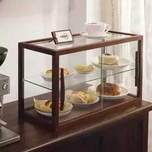 원목 쇼케이스 카페 쿠키 디저트 2단 제과점 수납장 우드