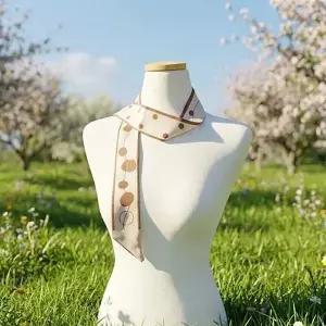 도트 패턴 슬림 스카프 쁘띠 목도리 포인트