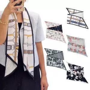 양면 패턴 롱 스카프 머플러 드레이프 클래식 디자인 숄더 넥스카프