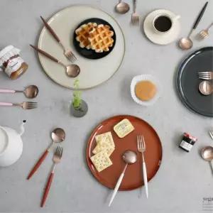 [마이모노샵][마이모노샵] 에펠로즈골드 디저트 브런치 슬림 심플 스푼 포크 숟가락 (17308556)