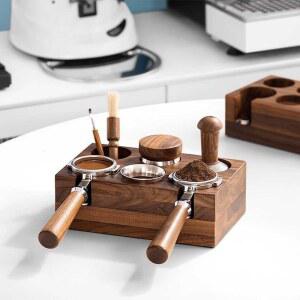 템퍼 받침대 거치대 탬핑 카페 우드 바리스타 도징컵 나무 칠침봉