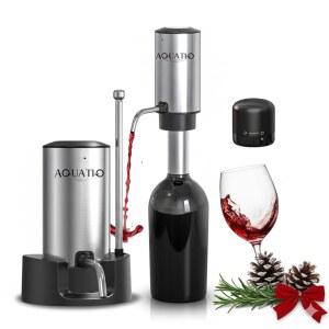 USB 충전식 스파우트 파우치가 포함된 와인 에어레이터 전기 와인 디캔터 자동 디스펜서, 와인 선물