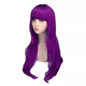 코스프레소품 보라색 긴머리 웨이브 가발 G