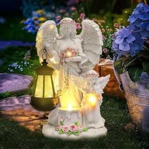 KPFCJSDJ 엔젤 솔라 라이트 야외 정원 가든 동상 - 파티오 잔디 또는 장식용