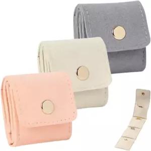 웬디안 미니 여행용 주얼리 가방 버클이 달린 롤백 휴대용 접이식 정리함 케이스 귀걸이 반지 목걸이용