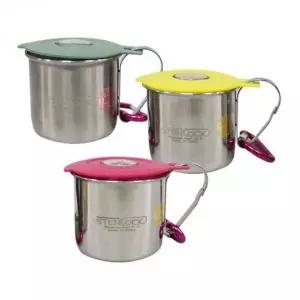 스테인리스 아웃도어 컵 캠핑용 나침반 포함 휴대용 물잔 등산