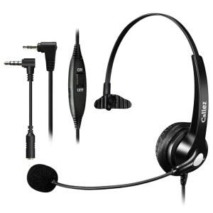 마이크로폰이 장착된 Callez 2.5mm 무선 전화 헤드셋, 유니덴 파나소닉 VTech AT&T Cisco SPA RCA 덱 유선 전화기, 노이즈 캔슬링 마이크 및 볼륨 조절 기능 제공