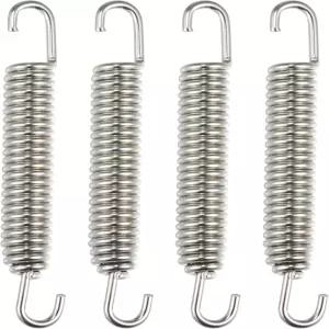 X AUTOHAUX 4대 모터사이클 범용 배기 파이프 스프링 80mm 3.15인치 스테인리스강 후크 수정 액세서리 실버
