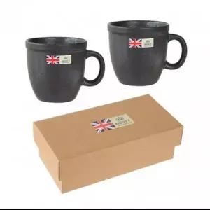 머그컵 2P 세트 이천도자기 커피잔 홈카페 펄블랙