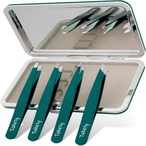 페이셜 헤어 및 턱수염을 위한 업그레이드된 샤프 프리시전 핀셋 여성 남성 눈썹 플럭커를 기울어진 디자인