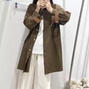 미니코코네 여성 롱 하프 가을 캐주얼 카디건 트렌치코트 터틀넥 기장 상의 DOS3