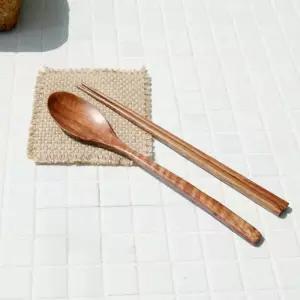 [퍼니메이커]부드러운 아카시아 나무 원목 우드 수저세트 오트리 수저 세트