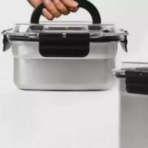 밀폐용기 직사각 스테인리스 핸디형 돔 뚜껑 도시락통
