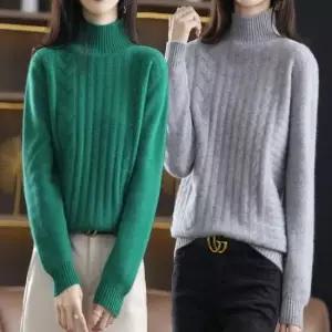 [의류] 여자 하프넥 반목 폴라 터틀넥 꽈배기 포근한 니트